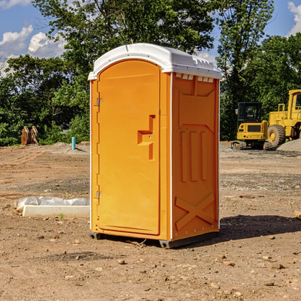 can i customize the exterior of the porta potties with my event logo or branding in Round Hill Village